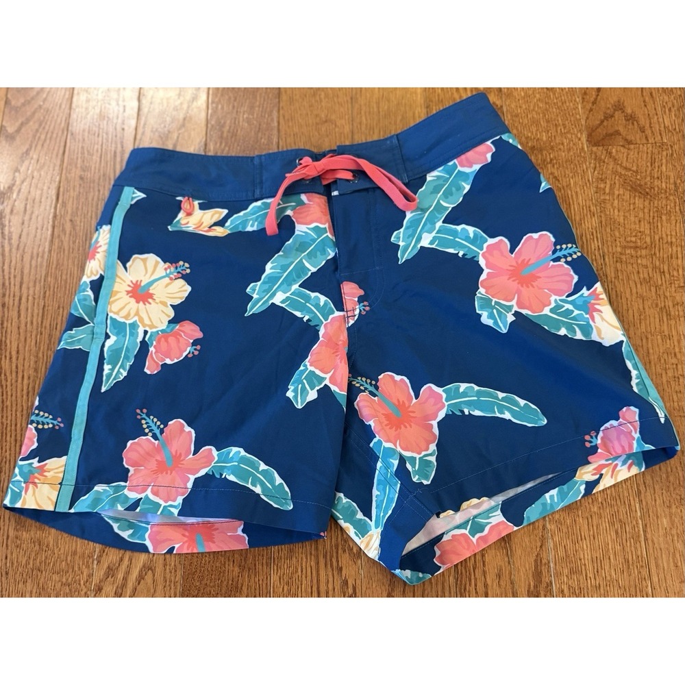 Chubbies Board Shorts Mens 30 Blue floral AOP Tropical Trip Beach Vacation